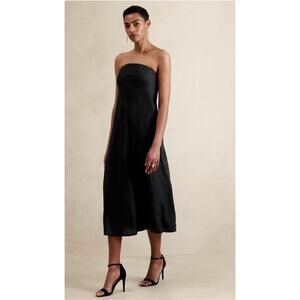 Banana Republic Linen Blend Tube Maxi Dress Size 12 Petite Cruise Breathable